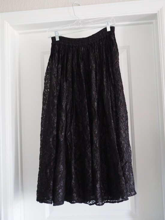 HolyClothing Dresses & Skirts - HolyClothing Black Lace Maxi Skirt S/M Goth Boho Fairycore Rayon Renaissance